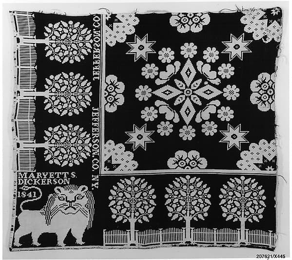 Woven coverlet fragment, by Harry Tyler