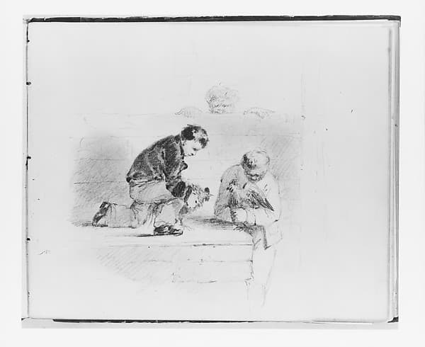 Cock Fight (from Sketchbook), by Francis William Edmonds