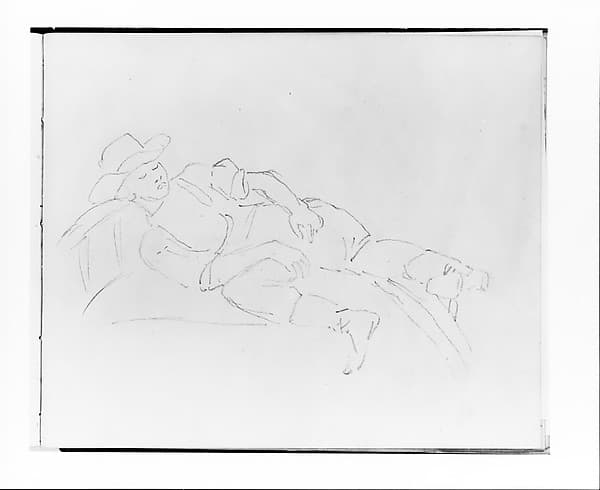 Man Sleeping in a Rowboat (from Sketchbook), by Francis William Edmonds