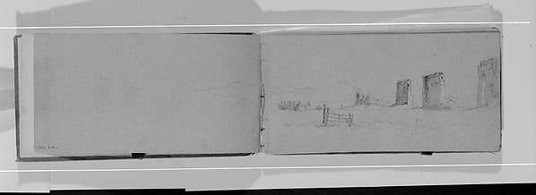 Outline Sketch of Mountains (verso, from Sketchbook), by Jervis McEntee