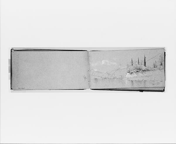 Lake Como, May 3, 1869 (recto, from Sketchbook), by Jervis McEntee