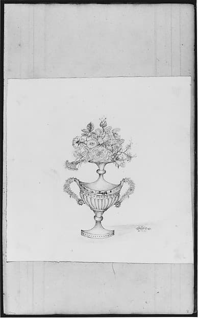 Floral Urn (from Sketchbook), by John William Casilear