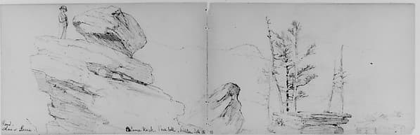 Balance Rock, Pine Hill, Walton, 1871 (from Sketchbook), by Daniel Huntington