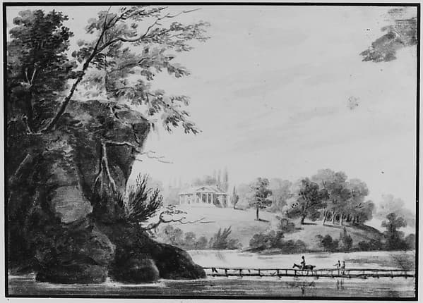 View of Morrisville, General Moreau's Country House in Pennsylvania, Possibly The Woodlands, Pennsylvania, by Pavel Petrovich Svinin