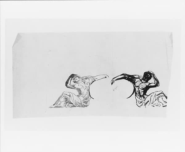 Study of Seated Male Figures for Sculpture Base (from Sketchbook), by John Quincy Adams Ward