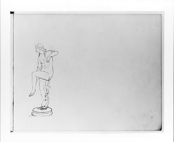 Study of a Neo-Classical Full-length Female Figure (from Sketchbook), by John Quincy Adams Ward