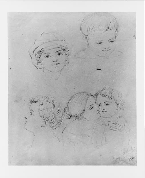 Sketches of Heads (from McGuire Scrapbook), by George Augustus Baker Jr.