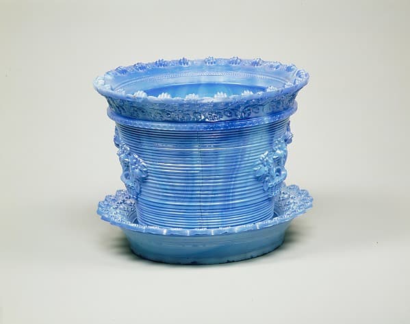 Flowerpot and stand, by Boston & Sandwich Glass Company