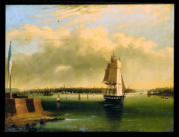 Bay and Harbor of New York from Bedlow's Island, by Edmund C. Coates