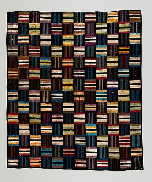 Quilt (or decorative throw), Roman Stripes pattern, by Julia Perry Brigham