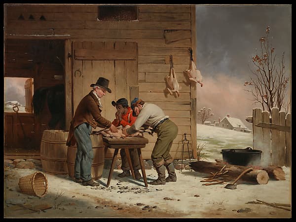 Preparing for Christmas (Plucking Turkeys), by Francis William Edmonds