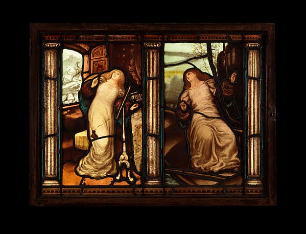 The Lady of Shalott stained glass window, by Matthys Maris