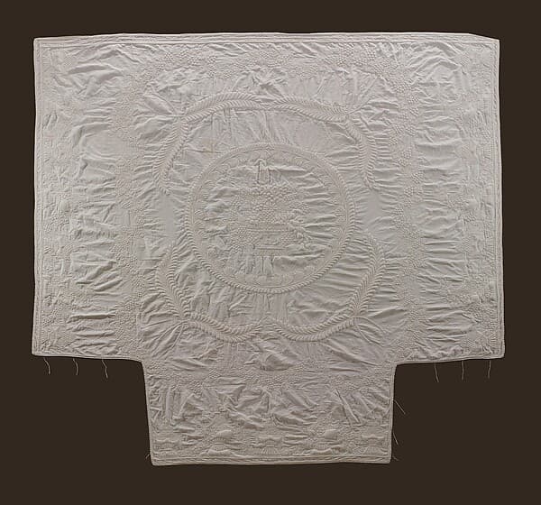Wholecloth whitework quilt, by J. Wright