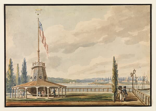 The Traveler's First View of New York—The Battery and Flagstaff, by Pavel Petrovich Svinin