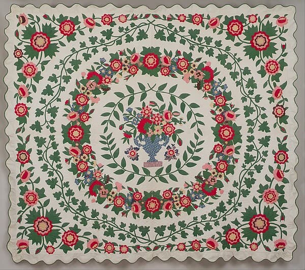 Floral Applique Quilt, by Emeline Travis Ludington