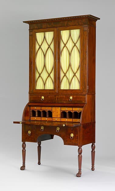 Cylinder Desk and Bookcase, by Duncan Phyfe