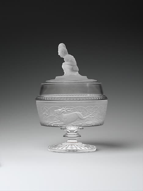Covered compote, by James Gillinder and Sons