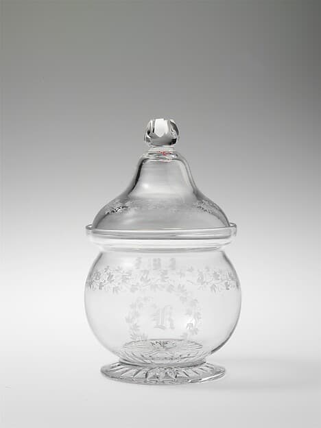 Sugar bowl, by Boston & Sandwich Glass Company