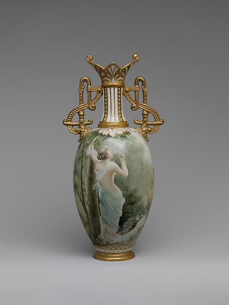 Two-handled vase, by Columbian Art Pottery (Morris and Willmore)