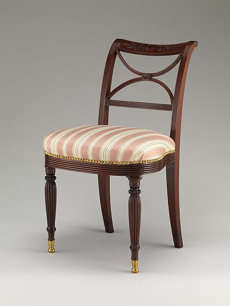 Scroll back side chair, by Duncan Phyfe