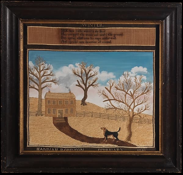 "Winter" Needlework Picture, by Hannah Jane Robinson