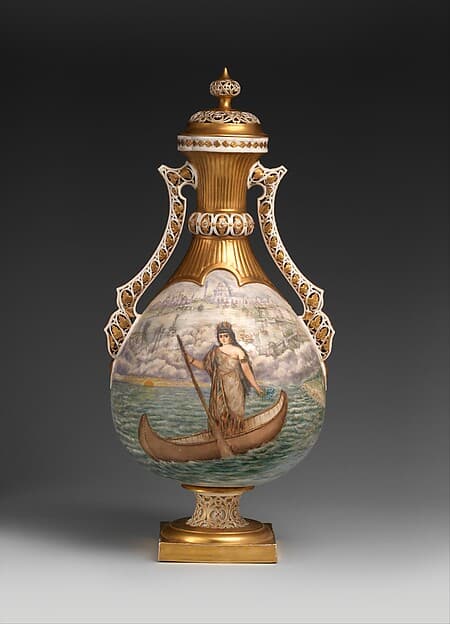 Covered vase, by Willets Manufacturing Company
