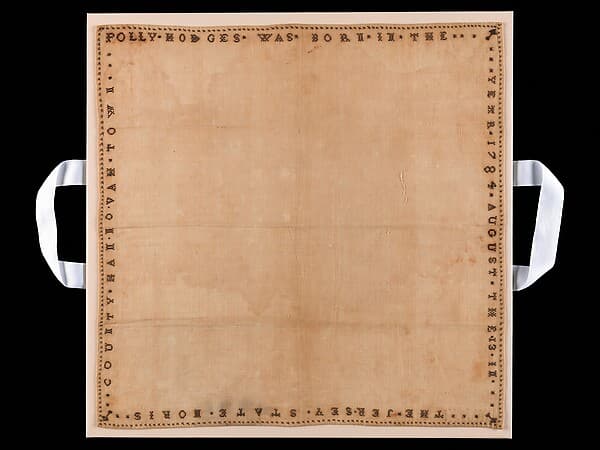 Sampler, by Mary "Polly" Hodges