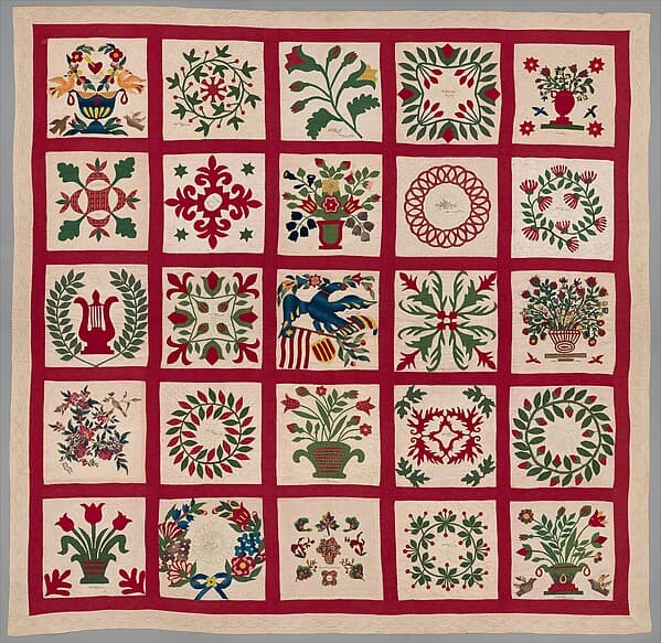 Quilt, Album pattern, by Brown and Turner families