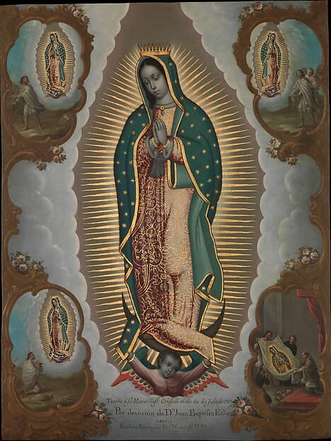 The Virgin of Guadalupe with the Four Apparitions, by Nicolás Enríquez