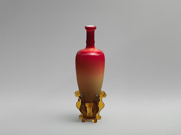“Morgan Vase” and stand, by Hobbs, Brockunier and Company
