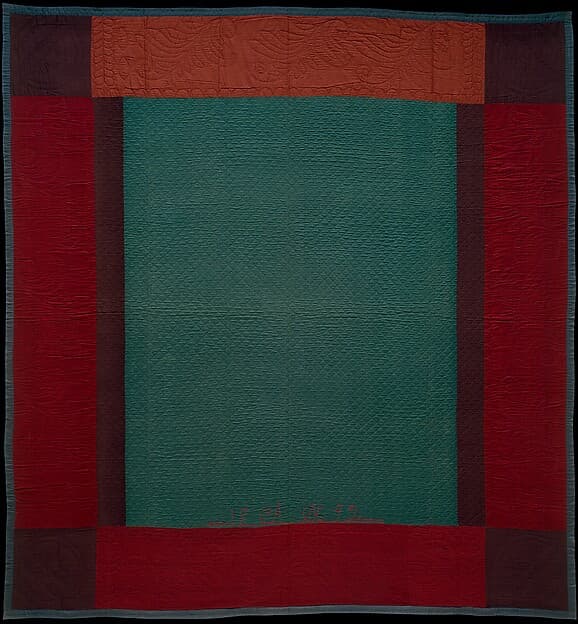 Quilt, Center Square and Bars pattern, by Amish maker