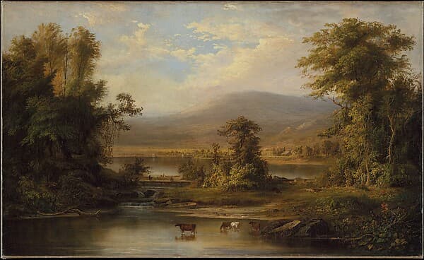 Landscape with Cows Watering in a Stream, by Robert S. Duncanson