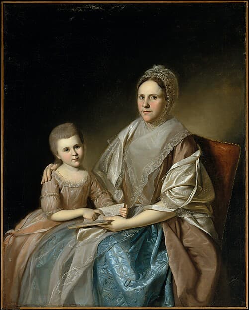 Mrs. Samuel Mifflin and Her Granddaughter Rebecca Mifflin Francis, by Charles Willson Peale