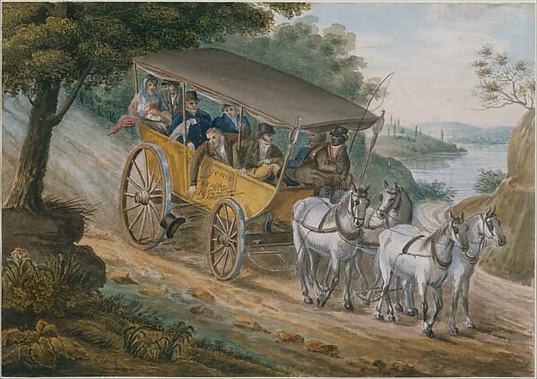 Travel by Stagecoach Near Trenton, New Jersey, by Pavel Petrovich Svinin