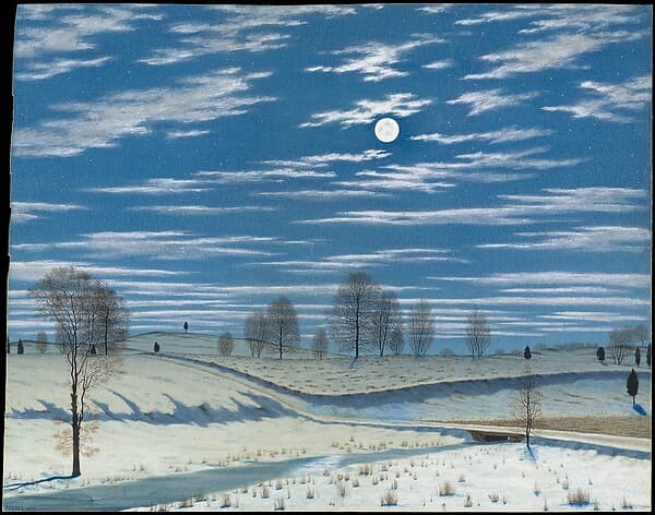 Winter Scene in Moonlight, by Henry Farrer