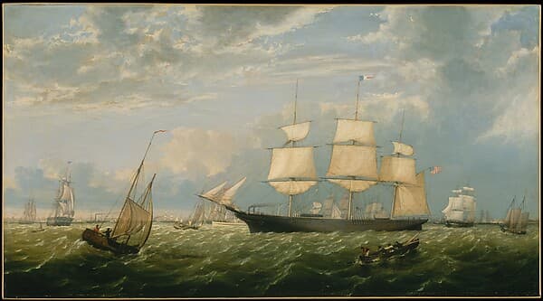 The Golden State Entering New York Harbor, by Fitz Henry Lane (formerly Fitz Hugh Lane)