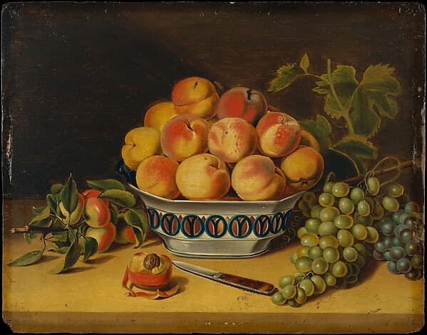 Still Life: Peaches and Grapes, by John A. Woodside