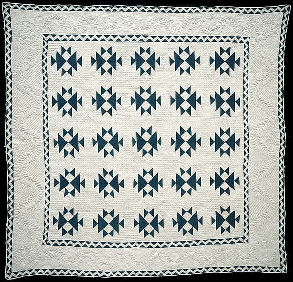 Quilt, Double X pattern, by R. M.