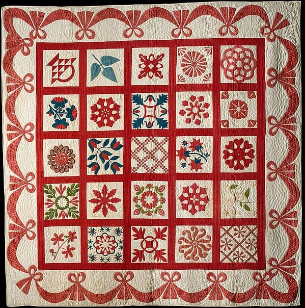 Quilt, Album pattern, by First Reform Churches of Fishkill and Hopewell