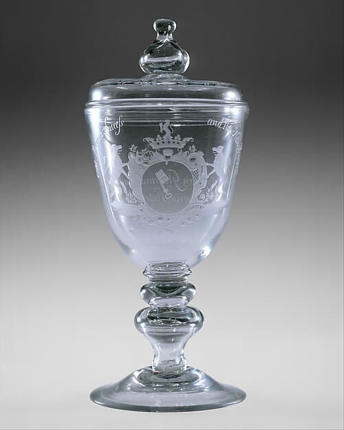 Covered goblet, by New Bremen Glass Manufactory