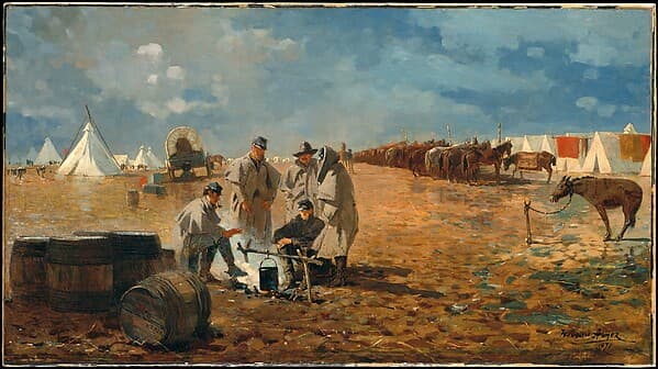 Rainy Day in Camp, by Winslow Homer