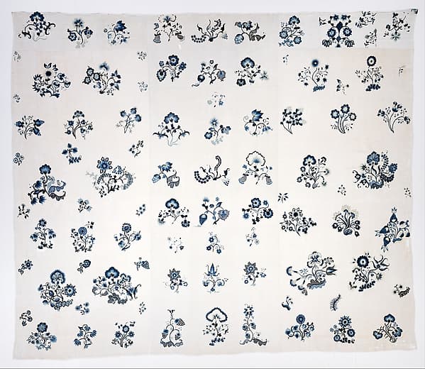 Embroidered bed hangings, by Ruth Culver Coleman