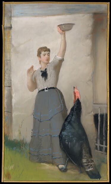 Feeding the Turkey, by Eastman Johnson