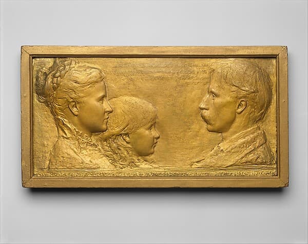 Richard Watson Gilder, Helena de Kay Gilder, and Rodman de Kay Gilder, by Augustus Saint-Gaudens