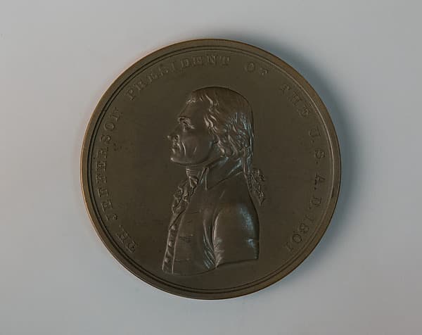 Inauguration Medal of Thomas Jefferson, Third President of the United States, 1801, by Johann Mathias Reich