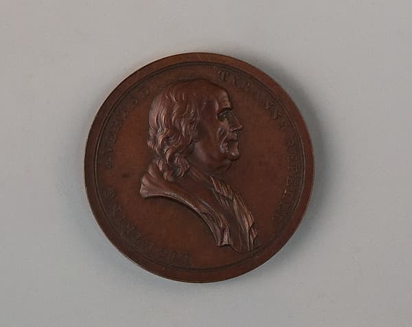 Sansom Medal: Franklin's two great achievements, by Johann Mathias Reich