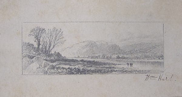 Landscape sketch, by James M. Hart