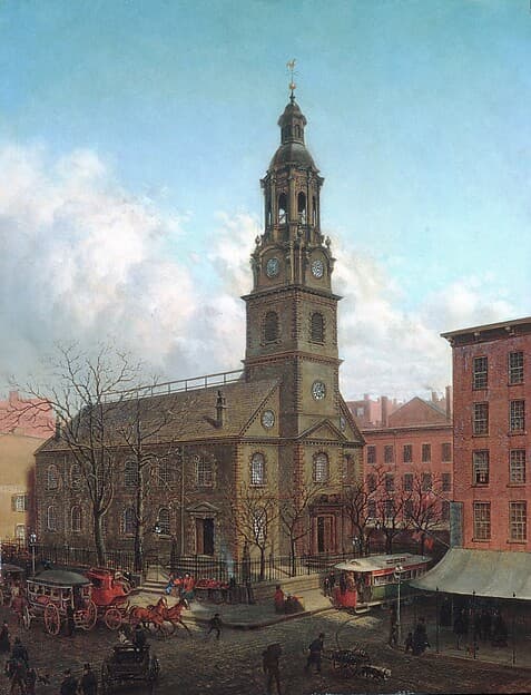 The North Dutch Church, Fulton and William Streets, New York, by Edward Lamson Henry