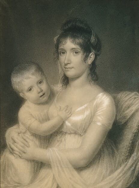 Mrs. Daniel Strobel, Jr. (Anna Church Strobel) and Her Son, George, by John Vanderlyn