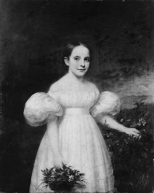 Portrait of a Girl with Flowers, by Samuel Lovett Waldo
